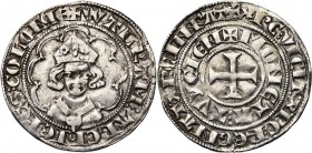 ALLEMAGNE, COLOGNE, Archevêché, Walram von Jülich (1332-1349), AR gros tournois (Turnose), s.d. (1343), Deutz. D/ B. mitré de f. dans un polylobe. R/ ...