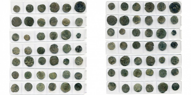 ESPAGNE, CASTILLE ET LEON, lot de 42 p. en billon, 13e-15e s.
tbc et B