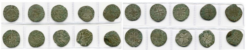 FRANCE, DAUPHINE, Charles VII, roi dauphin (1422-1440), lot de 10 liards, point ...