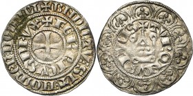 FRANCE, LORRAINE, Duché, Ferri IV (1312-1329), AR maille tierce à l''O rond. Imitation du type royal de Philippe IV le Bel. D/ Croix pattée. Double lé...