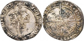 FRANCE, LORRAINE, Duché, Charles II (1390-1431), AR gros, 1420-1424, sans nom d''atelier. Emission pendant la régence du Barrois. D/ KAROLVS DVX- LOTH...