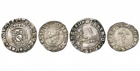 FRANCE, LORRAINE, Duché, Antoine (1508-1544), lot de 2 p.: gros (demi-plaque) et demi-gros, s.d., Nancy. Flon 84, 86.
TB