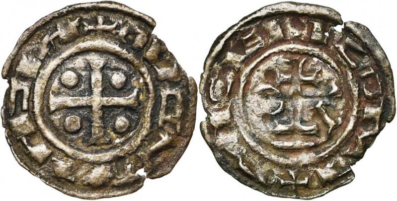 FRANCE, NORMANDIE, Duché, Richard II (996-1026), AR denier. D/ + RICHARDVS (rétr...