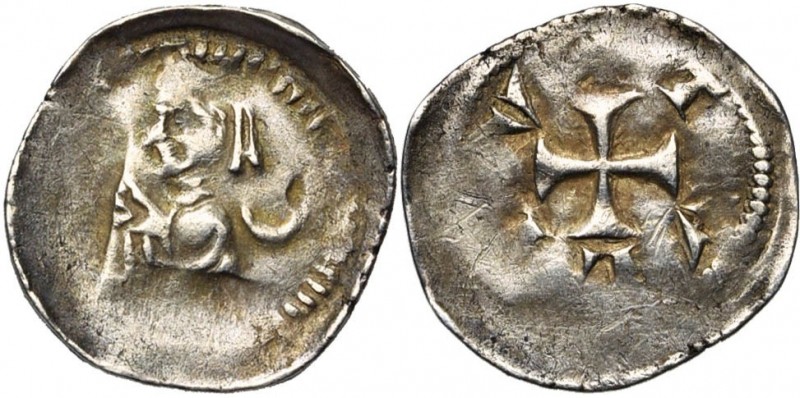 FRANCE, TOUL, Evêché, Conrad Probus (1272-1296), AR denier. D/ B. mitré à g., bé...