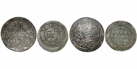 HONGRIE, Bela III (1172-1196), lot de 2 folles de cuivre. Huszar 72, 73.
SUP