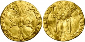 ITALIE, FLORENCE, République (1189-1532), AV fiorino d''oro, 1327, 1er semestre. Monétaire Donato di Lamberto della Antena. D/ + FLOR-ENTIA Fleur de l...