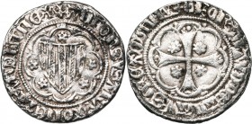 ITALIE, SARDAIGNE, Alphonse IV d''Aragon (1327-1336), reale (grosso alfonsino), Villa di Chiesa (Iglesias). D/ + ALFONSVS ARAGON ET SARDIN REX Ecu d''...