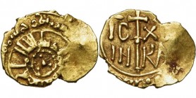 ITALIE, SICILE, Roger II, roi (1130-1154), AV tari, après 1140, Palerme. D/ Légende coufique. Au centre, un point dans un cercle pointé de globules. R...