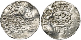 NEDERLAND, HOLLAND, Graafschap, Floris I (1049-1061), AR denarius, Leiden. Imitatie van het Utrechtse type van Willem van Pont (1054-1076). Vz/ De sta...
