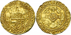 NEDERLAND, HOLLAND, Graafschap, Philips de Schone (1482-1506), AV Philippusgoudgulden, z.j. (1499-1506), Dordrecht. Interpunctie met lelietjes. Vz/ St...