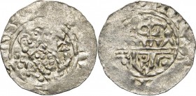 NEDERLAND, UTRECHT, Bisdom, Willem van Pont (1054-1076), AR denarius. Vz/ Bisschop met kruisscepter en kromstaf v.v. Links, drie punten. Kz/ Stadsmuur...