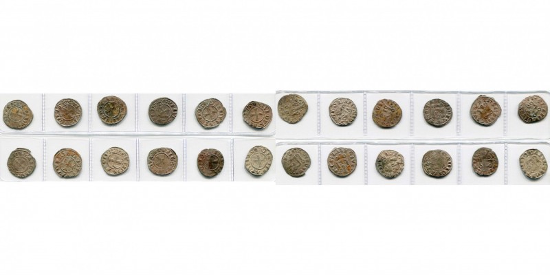 DUCHE D''ATHENES, Gui II de la Roche (1287-1308), lot de 12 deniers tournois.
B