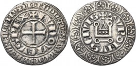 FRANCE, Royaume, Louis IX (1226-1270), AR gros tournois, 1266-1270. D/ + LVDOVICVS· REX en légende intérieure. Croix pattée. R/ + TVRONV.S· CIVIS en l...