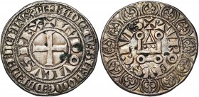 FRANCE, Royaume, Louis IX (1226-1270), AR gros tournois à l''étoile, 1266-1270. D/ + LVDOVICVS REX en légende intérieure. Croix pattée. R/ ·TVRONV.S ...