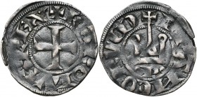 FRANCE, Royaume, Charles IV le Bel (1322-1328), billon tournois simple, mai 1322. D/ + KAROLVS (différent: petit ?) REX Croix. R/ + FRANCORVM Châtel ...
