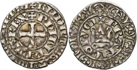 FRANCE, Royaume, Philippe VI de Valois (1328-1350), AR maille blanche, mai 1328. D/ Croix pattée. Légende intérieure: PHILIPPVS* REX. R/ FRANCORVM Châ...