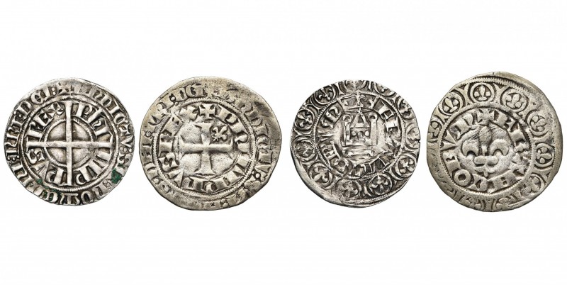 FRANCE, Royaume, Philippe VI de Valois (1328-1350), lot de 2 p.: gros à la couro...