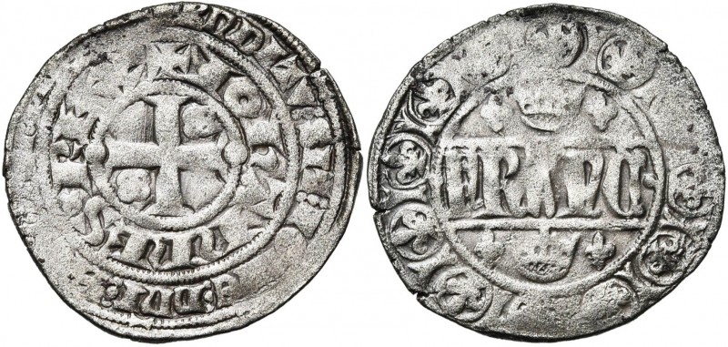 FRANCE, Royaume, Jean II le Bon (1350-1364), billon blanc aux quadrilobes, 2e ém...