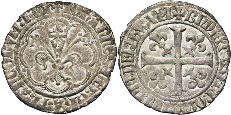 FRANCE, Royaume, Jean II le Bon (1350-1364), billon gros à la fleur de lis, 1e é...