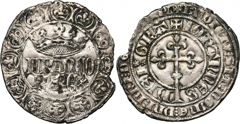 FRANCE, Royaume, Jean II le Bon (1350-1364), billon gros à la couronne, 1e émiss...
