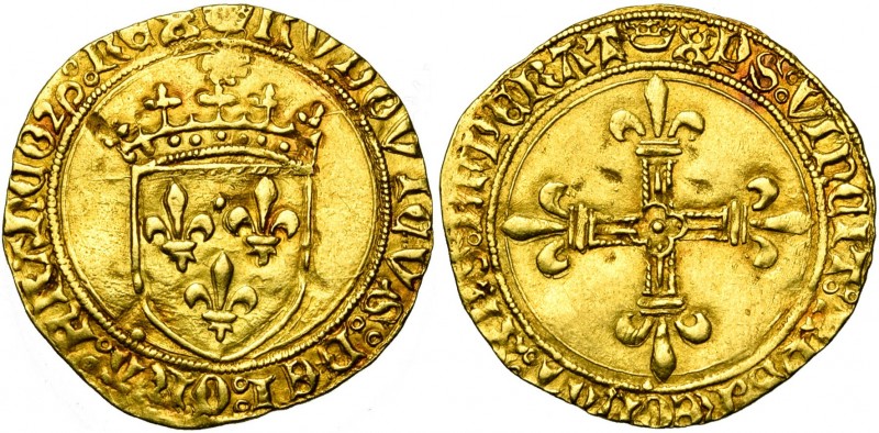 FRANCE, Royaume, Louis XI (1461-1483), AV écu d''or au soleil, novembre 1475, po...