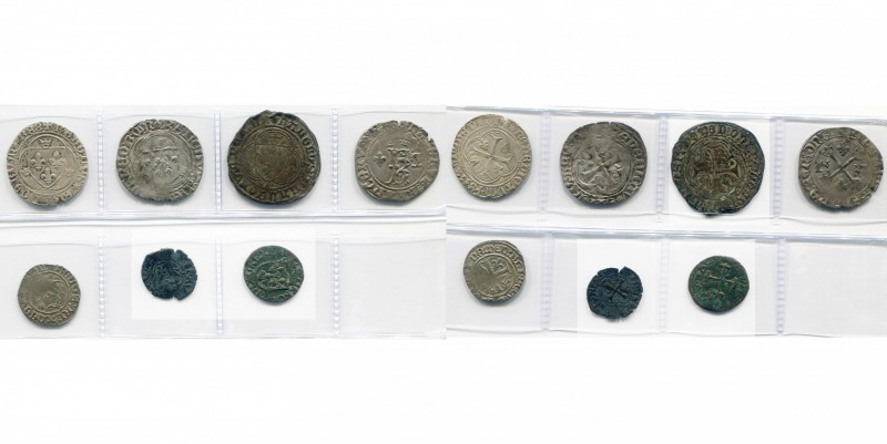 FRANCE, Royaume, Charles VIII (1483-1498), lot de 7 p.: blanc à la couronne, Tro...