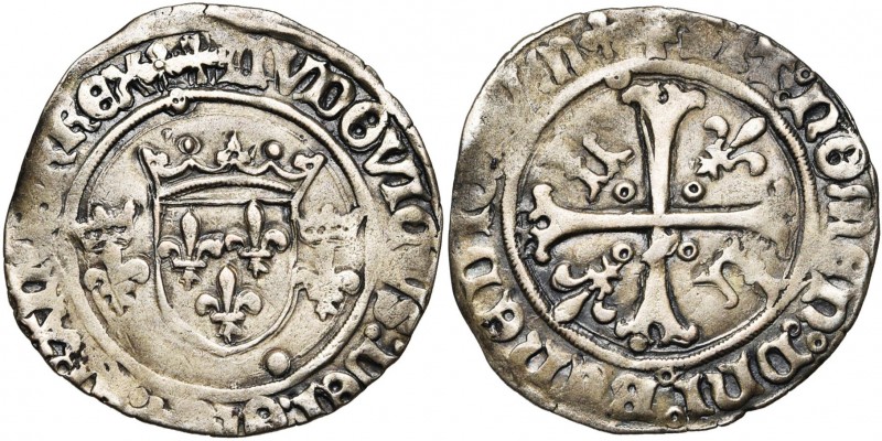 FRANCE, Royaume, Louis XII (1498-1515), AR demi-gros de roi, février 1512, point...