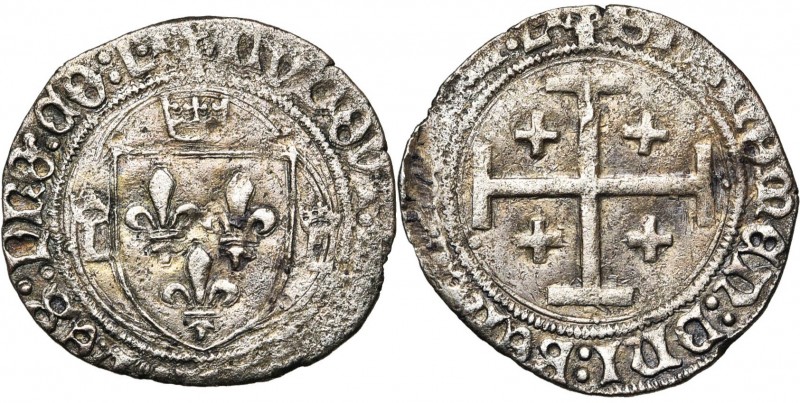 FRANCE, Royaume, Louis XII (1498-1515), billon blanc de Provence, Tarascon. 1er ...