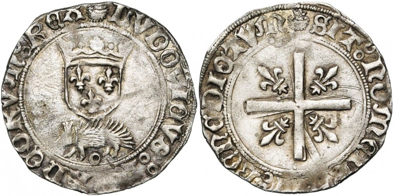 FRANCE, Royaume, Louis XII (1498-1515), billon douzain au porc-épic, novembre 15...