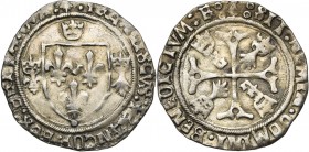 FRANCE, Royaume, François Ier (1515-1547), Billon grand blanc de Bretagne, Rennes. 2e type. D/ Ecu de France sous une couronnelle, entre un lis et une...