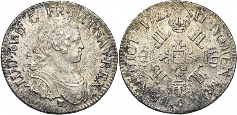 FRANCE, Royaume, Louis XV (1715-1774), AR écu aux huit L, 17259, Rennes. D/ B. j...