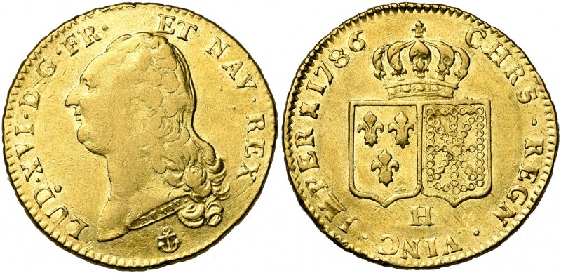 FRANCE, Royaume, Louis XVI (1774-1793), AV double louis d''or à la tête nue, 178...