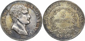 FRANCE, Consulat (1799-1804), AR 5 francs, an 12A, Paris. Gad. 577. Belle patine.
pr. SUP