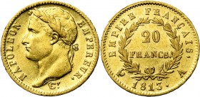 FRANCE, Napoléon Ier (1804-1814), AV 20 francs, 1813A, Paris. Gad. 1025.
TB