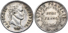 FRANCE, Napoléon Ier (1804-1814), AR demi-franc, 1813A, Paris. Gad. 399.
SUP