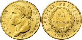 FRANCE, Napoléon Ier, période des Cent-Jours (1815), AV 20 francs, 1815A, Paris. Gad. 1025a.
TB