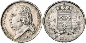 FRANCE, Louis XVIII, seconde restauration (1815-1824), AR 1 franc, 1823A, Paris. Gad. 449.
pr. SUP
