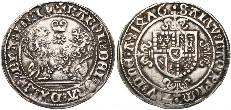 BRABANT, Duché, Charles le Téméraire (1467-1477), AR double briquet, 1476, Anver...