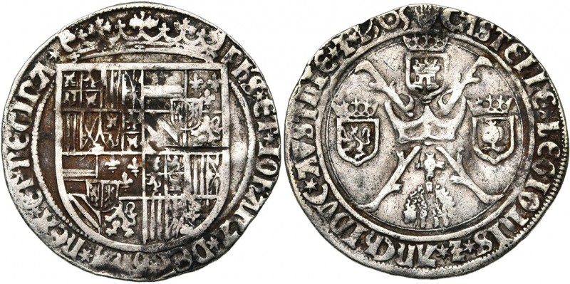 BRABANT, Duché, Philippe le Beau (1482-1506), AR réal d''Espagne, 1505, Anvers. ...