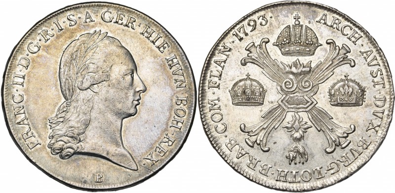 BRABANT, Duché, François II (1792-1797), AR couronne, 1793B, Kremnitz. Type brab...