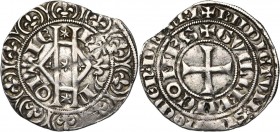 HAINAUT, Comté, Guillaume Ier (1304-1337), AR petit gros (penan à la petite croix), 1323-1326. D/ Monogramme de Hainaut aux pointes ornées de lis, ent...