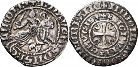 HAINAUT, Seigneurie de Beaumont, Baudouin d''Avesnes (1246-1288), AR double esterlin au chevalier, vers 1270-1280. D/ + ·B· D''AVENIS DNS BE-LIMOTIS C...