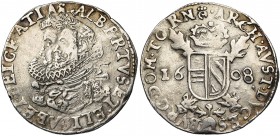 TOURNAI, Seigneurie, Albert et Isabelle (1598-1621), AR triple réal, 1608. Avec tour au droit et au revers. D/ B. accolés à g. R/ Ecu parti d''Autrich...