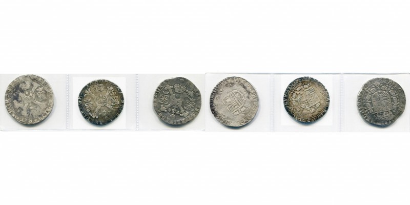 TOURNAI, Seigneurie, Albert et Isabelle (1598-1621), lot de 3 p.: patagon, 1618 ...