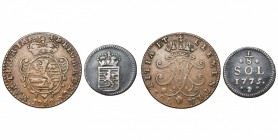 LUXEMBOURG, Duché, Marie-Thérèse (1740-1780), Cu liard, 1760, Bruxelles. D/ Ecu couronné, dans un cartouche orné. R/ Monogramme couronné. Weiller 238C...