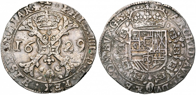 FRANCHE-COMTE, Philippe IV (1621-1665), AR patagon, 1629, Dole. Différent: solei...