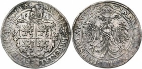 THORN, Abdij, Margaretha van Brederode (1557-1577), AR rijksdaalder, 1569. Met titel van Maximiliaan II. Vz/ Versierd wapenschild met vier leeuwen tus...
