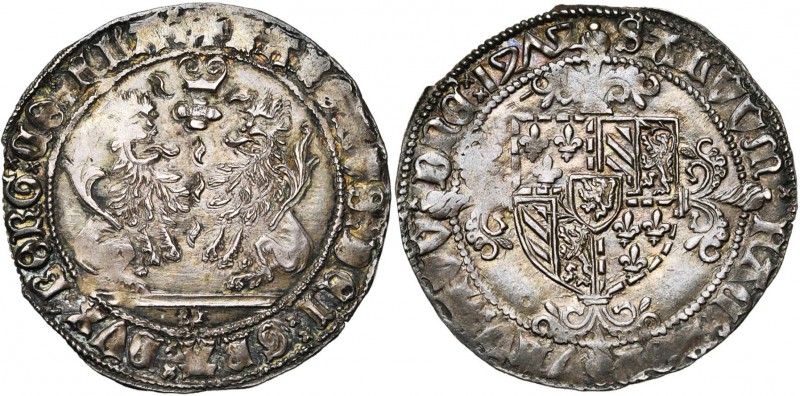 VLAANDEREN, Graafschap, Karel de Stoute (1467-1477), AR dubbel vuurijzer, 1474, ...