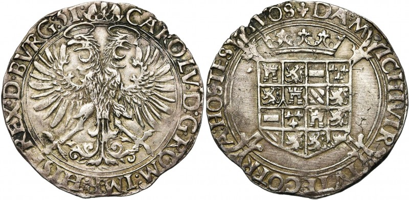 VLAANDEREN, Graafschap, Keizer Karel (1506-1555), AR vlieger (4 stuiver), 1551, ...