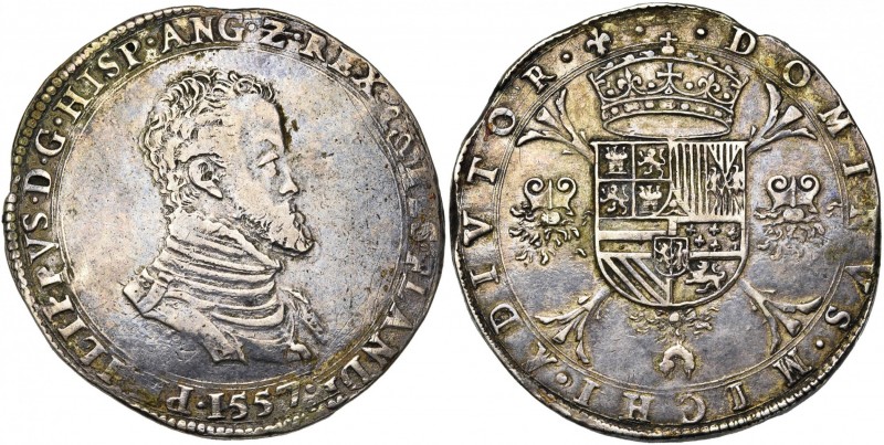 VLAANDEREN, Graafschap, Philips II (1555-1598), AR Philipsdaalder, 1557, Brugge....